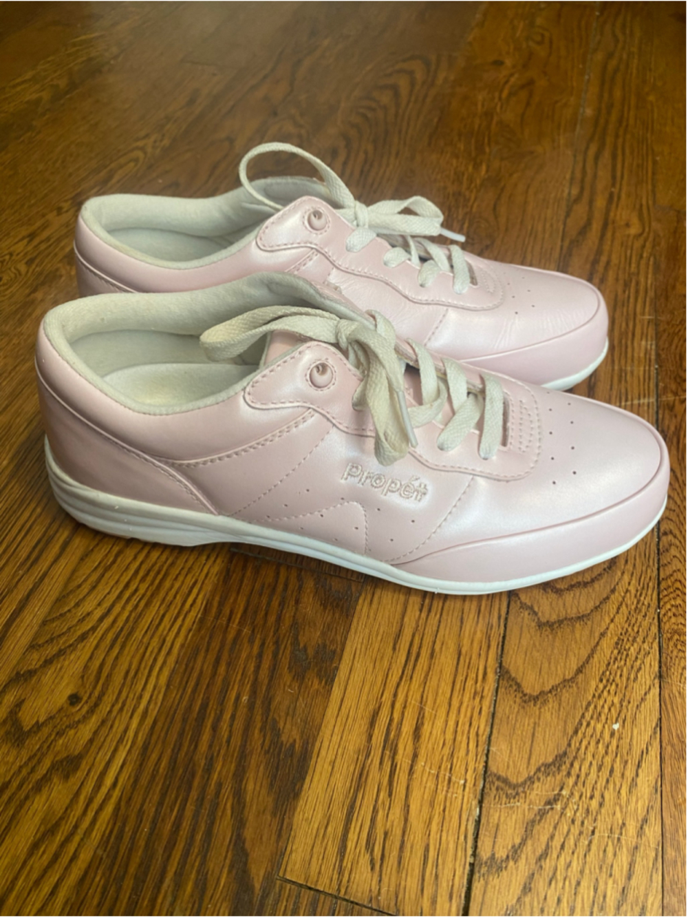Propet Pink Leather Walking Shoes Sneakers Comfort Shock Absorber Retro Y2K 7.5
